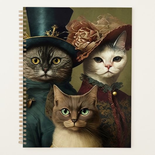 Kattenfamilie in Fancy kleding Planner (Voorkant)