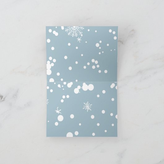 Kattenfamilie Kerstmis, sneeuw, cartoon, grappige  Kaart (Binnen)