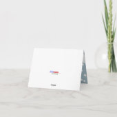 Kattenfamilie Kerstmis, sneeuw, cartoon, grappige Kaart (Achterkant)