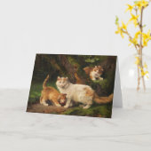 Kattenfamilie spelen | Julius Adam de Jongere Kaart (Gele Bloem)