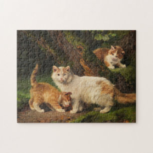 Kattenfamilie spelen   Julius Adam de Jongere Legpuzzel