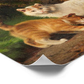 Kattenfamilie spelen | Julius Adam de Jongere Poster (Hoek)