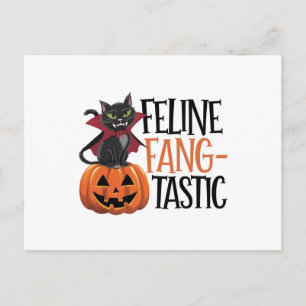 Kattenfantastisch Halloween-vampierkatontwerp Briefkaart