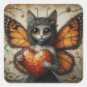 kattenfee vierkante sticker (Voorkant)