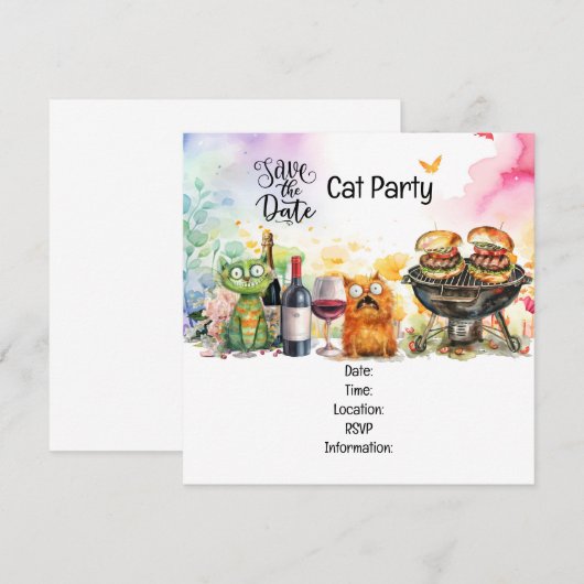 Kattenfeest: Kat-tastisch eigenzinnig kattenfeest Kaart (Voorkant / Achterkant)