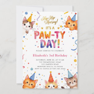 Kattenfeest Kleurrijke Kittens Kinderen Schattige  Kaart