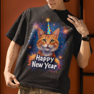 Kattenfeest van het nieuwe jaar Katteneigenaar hou T-shirt