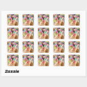 Kattenfeest Vierkante Sticker (Vel)