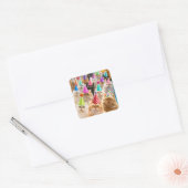 Kattenfeest Vierkante Sticker (Envelop)