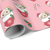 Kattenfeestdag met kerstwintersneeuw cadeaupapier (Rol Hoek)