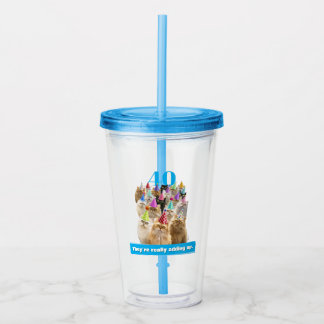 Kattenfeestje Acryl Drinkbeker