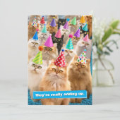 Kattenfeestje Kaart (Staand voorkant)