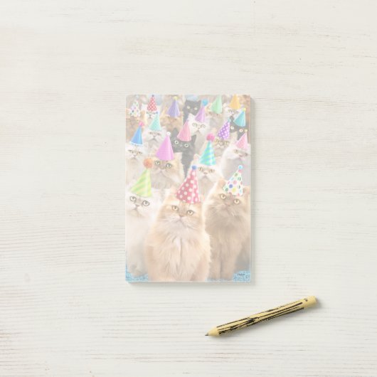 Kattenfeestje Post-it® Notes (Op bureau)