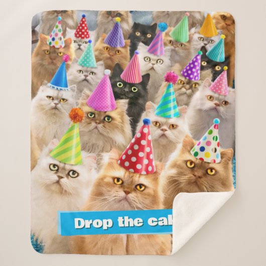 Kattenfeestje Sherpa Deken (Voorkant)