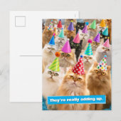 Kattenfeestje Uitnodiging Briefkaart (Voorkant / Achterkant)