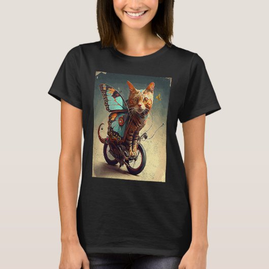 Kattenfietsvlinder T-shirt (Voorkant)