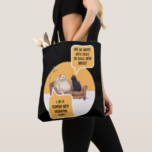 Kattenfilosofie met intellectuele humor Grappige q Tote Bag