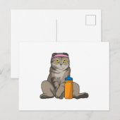 Kattenfitness drinkbeker briefkaart (Voorkant / Achterkant)