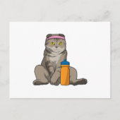 Kattenfitness drinkbeker briefkaart (Voorkant)