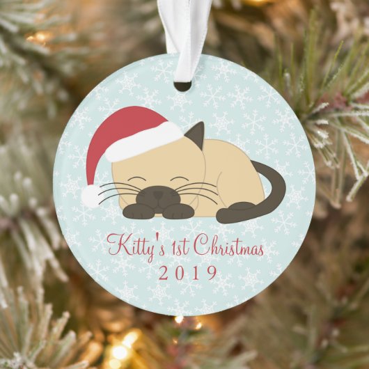 Kattenfoto Gerichte Kerstkat Ornament (Boom)