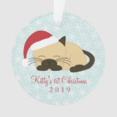 Kattenfoto Gerichte Kerstkat Ornament (voorkant)