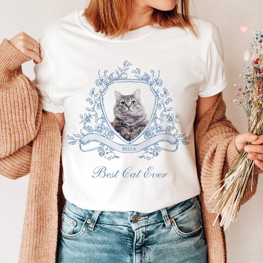 Kattenfoto in een Chinoiserie Crest | De beste kat T-shirt