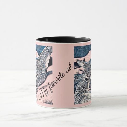 Kattenfoto, kat, huisdieren, grappige kat mok (Midden)