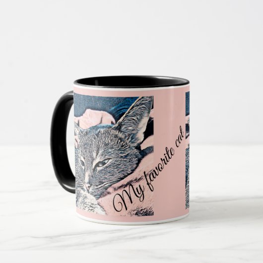 Kattenfoto, kat, huisdieren, grappige kat mok (Voorkant links)