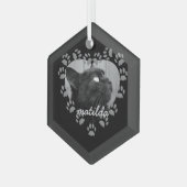 Kattenfoto Pootafdruk Hart Kerstbal Glas Ornament (Voorkant links)