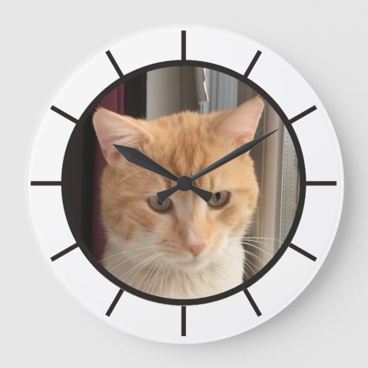 Kattenfoto, vervangbaar, Grappig  Grote Klok (Voorkant)