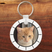 Kattenfoto, vervangbaar, Grappig Sleutelhanger (Voorkant)