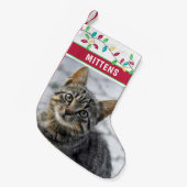 Kattenfoto Waterverf Vakantielichten Kleine Kerstsok (Voorkant (Hangend))