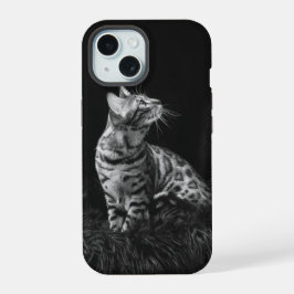 Kattenfoto zwart-wit  iPhone 15 case