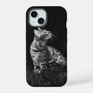 Kattenfoto zwart-wit iPhone 15 case
