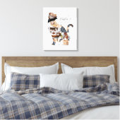 Kattenfotocollage met liefdevolle herinnering Huis Canvas Afdruk (Insitu (Slaapkamer))