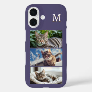 Kattenfotogalerij Pet Lover Violet Monogrammed iPhone 16 Hoesje
