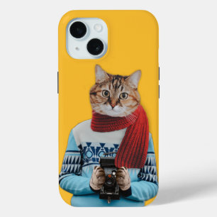 Kattenfotograaf in  trui Quirky iPhone 15 Case