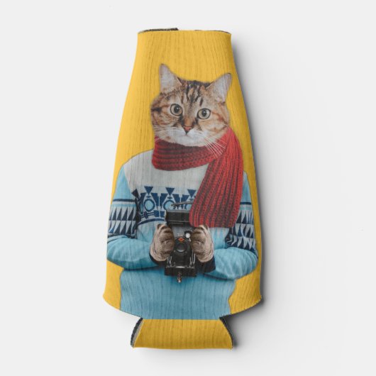 Kattenfotograaf in trui Quirky Flesjeskoeler (Voorkant)