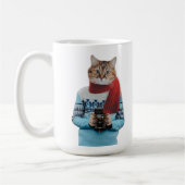 Kattenfotograaf in  trui Quirky Koffiemok (Links)