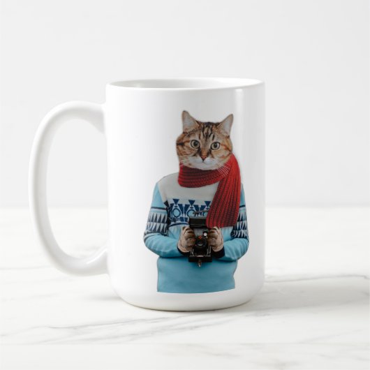 Kattenfotograaf in trui Quirky Koffiemok (Links)