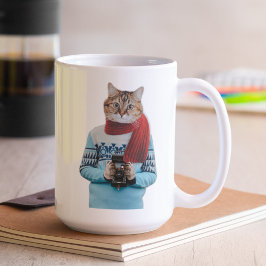 Kattenfotograaf in  trui Quirky Koffiemok