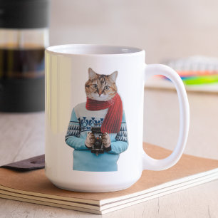 Kattenfotograaf in  trui Quirky Koffiemok