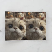 Kattengeef Kerstkaart Kaart (Binnen)
