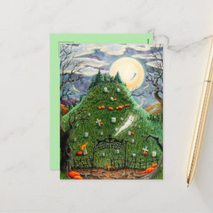 KATTENGEESTEN OP NEGEN LEVENS BEGRAAFPLAATS, GRIEZ FEESTDAGENKAART