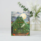 KATTENGEESTEN OP NEGEN LEVENS BEGRAAFPLAATS, GRIEZ FEESTDAGENKAART (Staand voorkant)