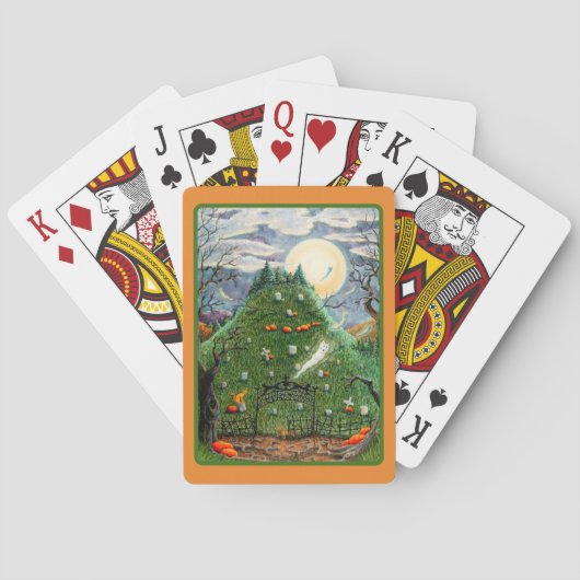 KATTENGEESTEN OP NEGEN LEVENS BEGRAAFPLAATS, GRIEZ POKERKAARTEN (Achterkant)