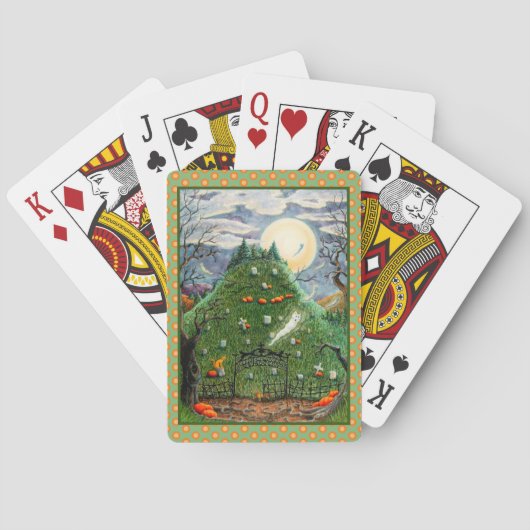 KATTENGEESTEN OP NEGEN LEVENS BEGRAAFPLAATS, GRIEZ POKERKAARTEN (Achterkant)