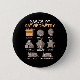 Kattengeometrie Wiskunde Grappige Kattencadeaus Vo Ronde Button 5,7 Cm