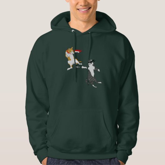 Kattengevecht Hoodie (Voorkant)