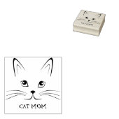 Kattengezicht aangepaste tekst rubberstempel (Gestempeld)